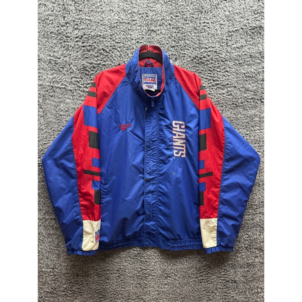 Reebok Mens New York Giants Pro Line Authentic Windbreaker NFL Jacket Size XL